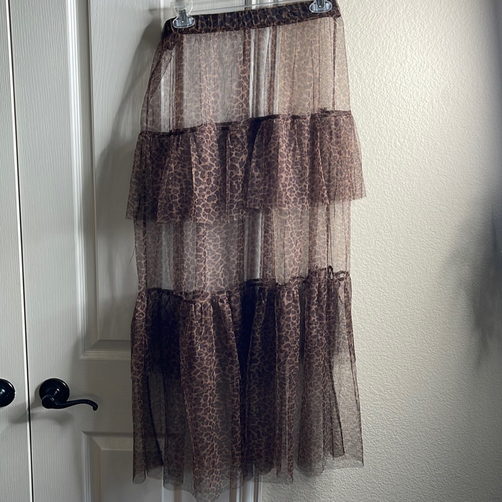 Leopard Print Tulle Skirt
